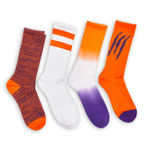 Castlebeard Purple / Orange Casual Socks 4 Pack