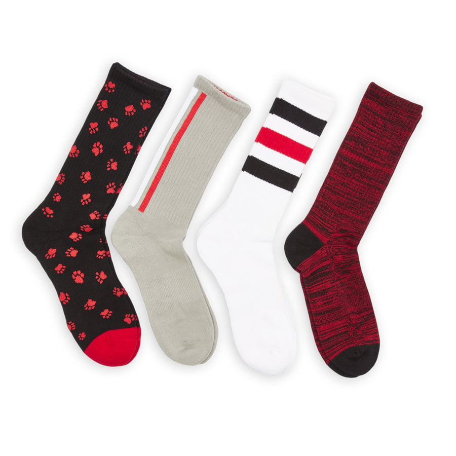 Castlebeard Red / Black Casual Socks 4 Pack