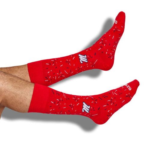 Castlebeard Red Confetti Dress Socks