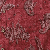 Castlebeard Red Hawaiian Shirt For Men Seahorses Shirt Button-down Short Sleeve 100% Cotton Shirt By Sun, view 3