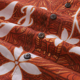 Castlebeard Red Hawaiian Shirt For Men Tiki Hawaii Shirt Camp Collar 100% Cotton Shirt By Sun, view 5