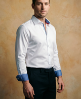 Castlebeard Robert Button-Up Shirt With Contrast Details // White // Contemporary Fit (Regular), view 3