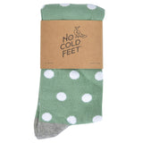 Castlebeard Sage Green with White Polka Dot Socks, view 4