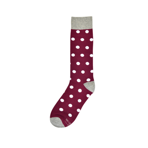 Castlebeard Sangria with White Polka Dot Socks