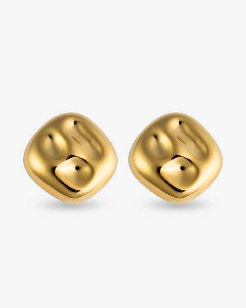 Castlebeard Sara Organic Square Gold Statement Earrings