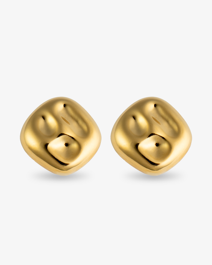 Castlebeard Sara Organic Square Gold Statement Earrings