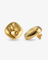 Castlebeard Sara Organic Square Gold Statement Earrings, view 3