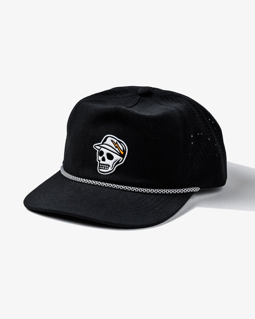 Castlebeard Skull Caddie Performance Rope Hat - Black