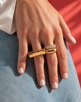 Castlebeard Stella Chunky Dome Gold Statement Ring, view 2