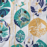 Castlebeard Striped Base Fabric with Vintage Tropical Flower Print Short-Sleeved Hawaiian Shirt By Evan, view 3