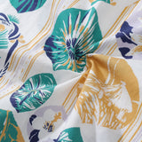 Castlebeard Striped Base Fabric with Vintage Tropical Flower Print Short-Sleeved Hawaiian Shirt By Evan, view 6