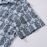 Castlebeard Summer Hawaiian Shirt For Men Smile of the Sea Print Shirt Camp Collar 100% Cotton By Cigar, view 4