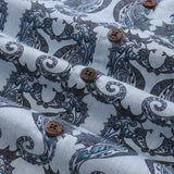 Castlebeard Summer Hawaiian Shirt For Men Smile of the Sea Print Shirt Camp Collar 100% Cotton By Cigar, view 5