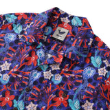 Castlebeard Summer Hawaiian Shirt For Men The Big Dive By Lucille Pattern Print Shirt Camp Collar 100% Cotton, view 2