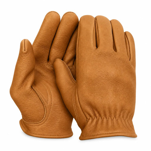 Castlebeard Tan Short Wrist Deerskin Gloves
