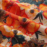 Castlebeard Tiki Hawaiian Shirt For Men Designer Floral Shirt Camp Collar 100% Cotton By Yakima, view 5