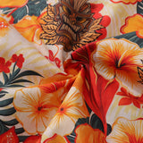 Castlebeard Tiki Hawaiian Shirt For Men Designer Floral Shirt Camp Collar 100% Cotton By Yakima, view 6