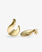 Castlebeard Valentina Sculptural Flame Gold Statement Earrings, view 3