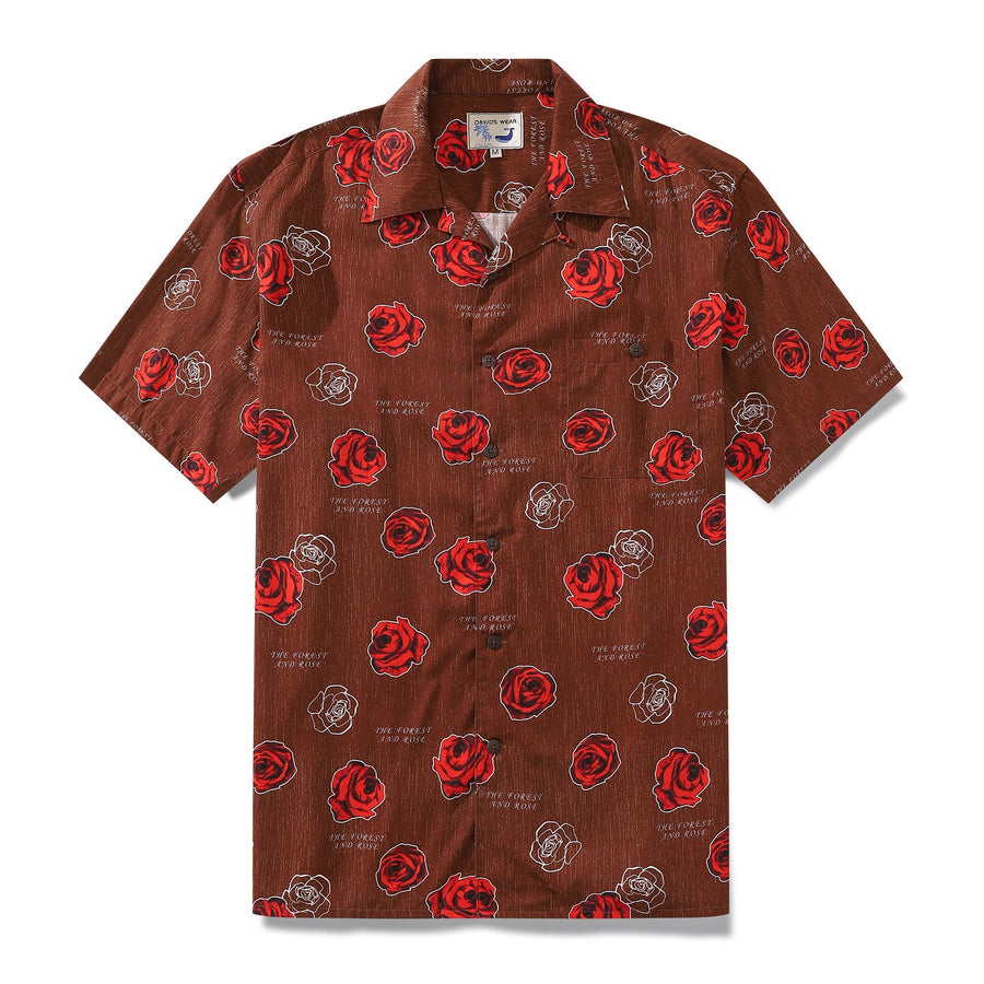Castlebeard Valentine's Day Hawaiian Shirts For Men Gorgeous Rose Print Shirt Short Sleeve By Sylvia