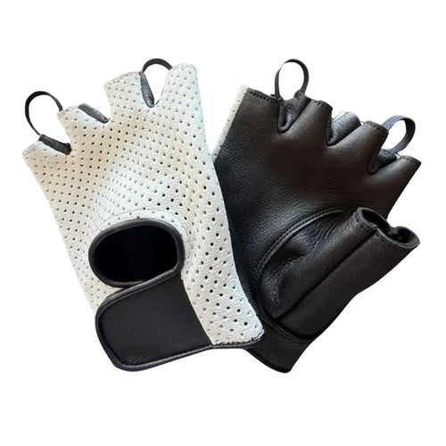 Castlebeard White Fingerless Ventilated Gloves