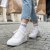 Castlebeard White/Grey Quarter Crew Women's Socks, view 2