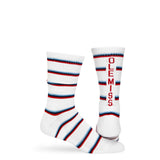 Castlebeard White Stripe Ole Miss Casual Crew, view 2