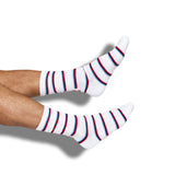 Castlebeard White Stripe Ole Miss Casual Crew, view 5
