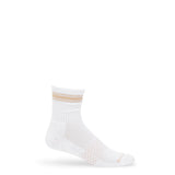 Castlebeard White/Tan Quarter Crew Women's Socks, view 3