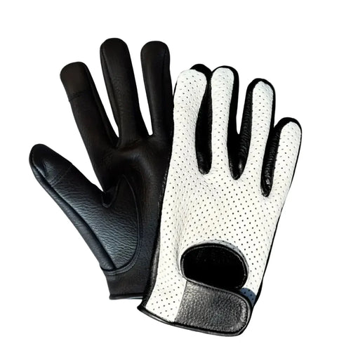 Castlebeard White Ventilated Touchscreen Driving Gloves