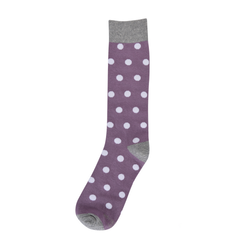 Castlebeard Wisteria Purple with White Polka Dot Socks