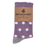 Castlebeard Wisteria Purple with White Polka Dot Socks, view 2