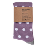 Castlebeard Wisteria Purple with White Polka Dot Socks, view 3