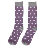 Castlebeard Wisteria Purple with White Polka Dot Socks, view 4