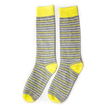 Castlebeard Yellow and Grey Striped Socks, view 3