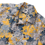 Castlebeard Yellow Hawaiian Shirt For Men Japanese Flower Shirt Camp Collar 100% Cotton Shirt By Yakima, view 2