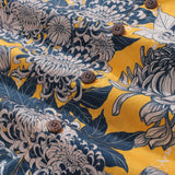 Castlebeard Yellow Hawaiian Shirt For Men Japanese Flower Shirt Camp Collar 100% Cotton Shirt By Yakima, view 5