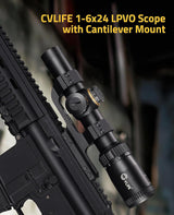 CVLIFE EagleFeather 1-6x24 LPVO Rifle Scope with 30mm Cantilever Mount, view 3