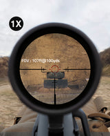 CVLIFE EagleFeather 1-6X24 LPVO Rifle Scope with Illuminated BDC Reticle 30mm Black, view 4