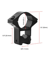 CVLIFE 1 Inch Dovetail Scope Rings - 3/8" or 11mm Dovetail Scope Mount, view 4