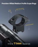 CVLIFE 1 inch Dovetail Scope Rings Mounts for 3/8" or 11mm Dovetail Rails, view 3