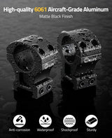 CVLIFE 1 Inch Scope Rings - Low Medium High Profile Precision Scope Mount, view 5