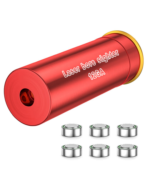 CVLIFE 12 Gauge Laser Bore Sight Red Dot with 2 Sets of Batteries
