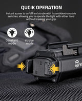 CVLIFE 1500 Lumens Pistol Flashlight Magnetic Rechargeable, view 4