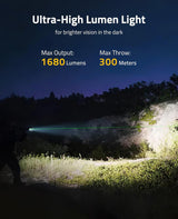 CVLIFE 1680 Lumens Laser Light Combo Flashlight, view 3