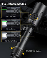 CVLIFE 1680 Lumens Laser Light Combo Flashlight, view 5