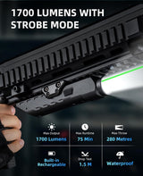 CVLIFE 1700 Lumens Green Laser Light Combo for Rifle, view 2