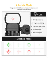 CVLIFE FoxSpook 1X22X33 Red Green Dot Sight 4 Reticle, view 4