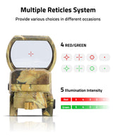 CVLIFE FoxSpook 1x22x33mm Dot Sight Red Green Dot Sight with 20mm Rail, view 3