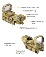 CVLIFE FoxSpook 1x22x33mm Dot Sight Red Green Dot Sight with 20mm Rail, view 5