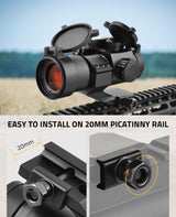 CVLIFE FoxSpook 1x30mm Red Dot Sight Scope with Green Laser Dot Sight, view 5